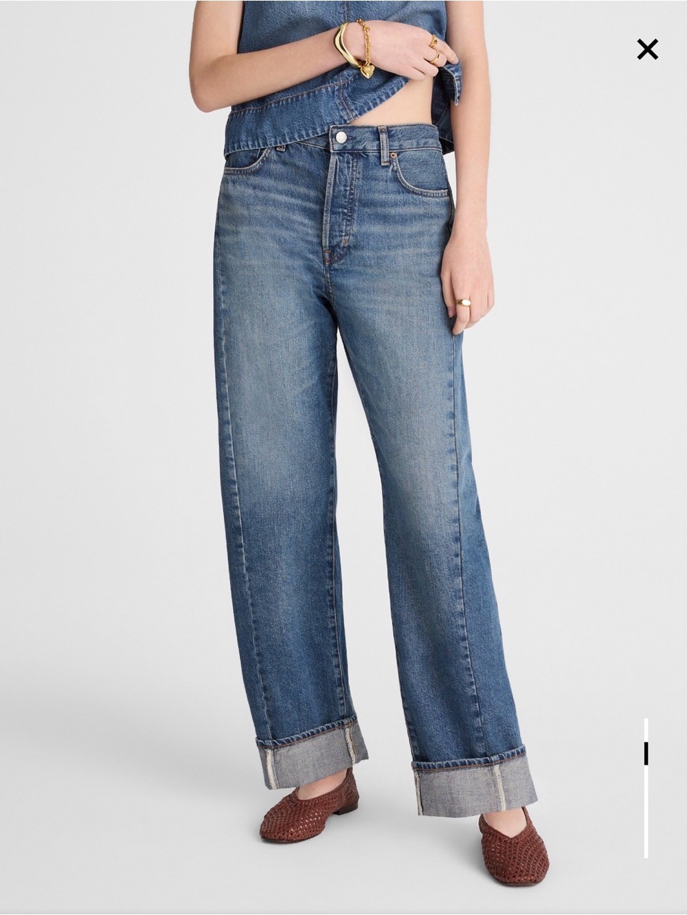 Madewell Pieced Barrel Leg Full Length Jeans Mosby Wash 25 Tall 25T